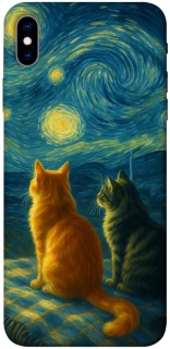 Чехол на Apple iPhone XS Max (6.5") Cats under the stars фото 1 из 1