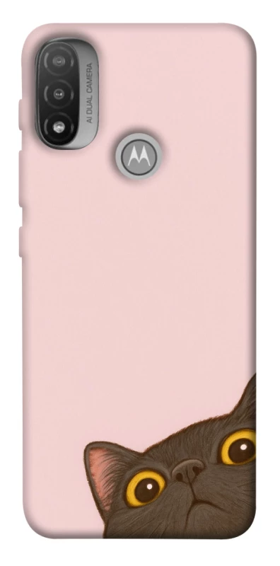 Чехол на Motorola Moto E20 Peeping cat фото 1 из 1