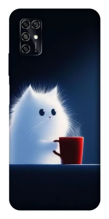 Чехол на ZTE Blade V2020 Smart Чехол кот с кофе фото 1 из 1