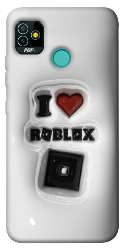 Чехол на TECNO POP 5 I love Roblox фото 1 из 1