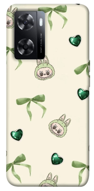 Чохол на Oppo A57s Labubu Green Heart фото 1 з 1