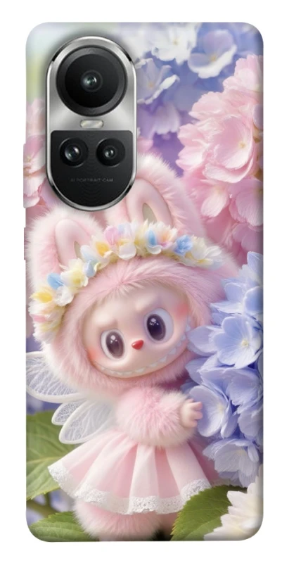 Чохол на Oppo Reno 10 Labubu & Flowers ver.1 фото 1 з 1