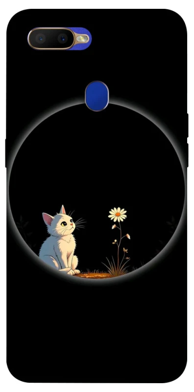 Чехол на Oppo A5s Cat and flower фото 1 из 1