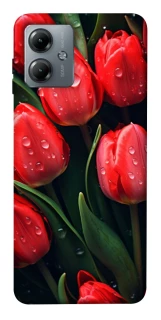 Чохол на Motorola Moto G14 Червоні тюльпани фото 1 Чохол на Motorola Moto G14 Червоні тюльпани фото 1 з 1