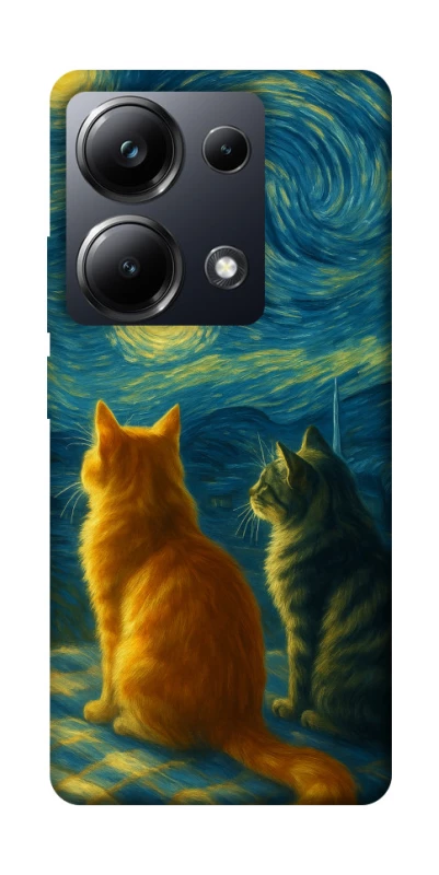 Чохол на Xiaomi Poco M6 Pro 4G Cats under the stars фото 1 з 1