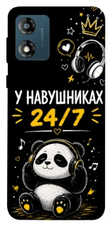 Чехол на Motorola Moto E13 У навушниках 24/7 фото 1 из 1