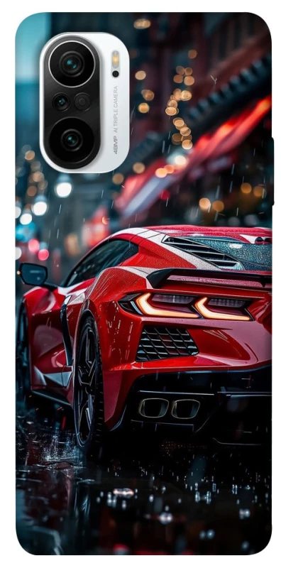 Чехол на Xiaomi Redmi K40 / K40 Pro / K40 Pro+ / Poco F3 Red sports car фото 1 из 1