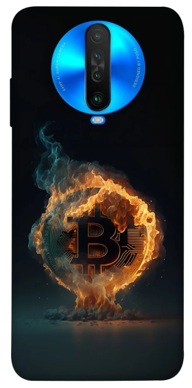 Чехол на Xiaomi Poco X2 Fire Bitcoin фото 1 из 1