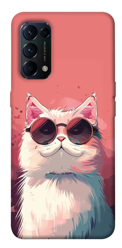 Чехол на Oppo Reno 5 4G Сat with glasses фото 1 из 1