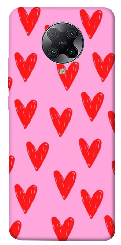 Чехол на Xiaomi Redmi K30 Pro / Poco F2 Pro Red hearts 2 фото 1 из 1