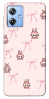 Чохол на Motorola Moto G84 Pink bows and Labubus фото 1 з 1