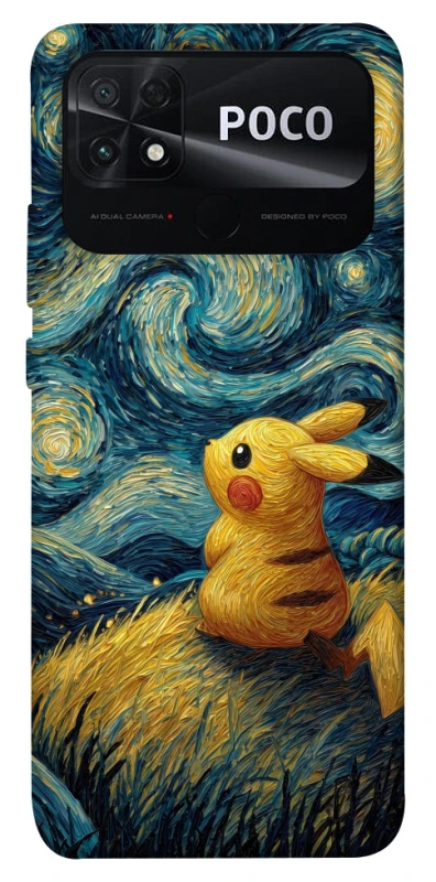Чохол на Xiaomi Poco C40 Pikachu and Van Gogh фото 1 з 1