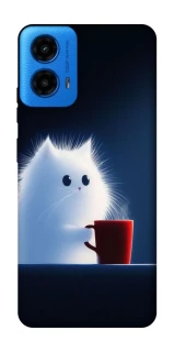Чехол на Motorola Moto G45 Чехол кот с кофе фото 1 из 1