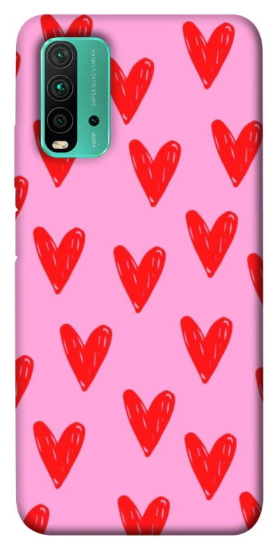 Чехол на Xiaomi Redmi Note 9 4G / Redmi 9 Power Red hearts 2 фото 1 из 1