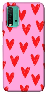 Чехол на Xiaomi Redmi Note 9 4G / Redmi 9 Power Red hearts 2 фото 1 из 1