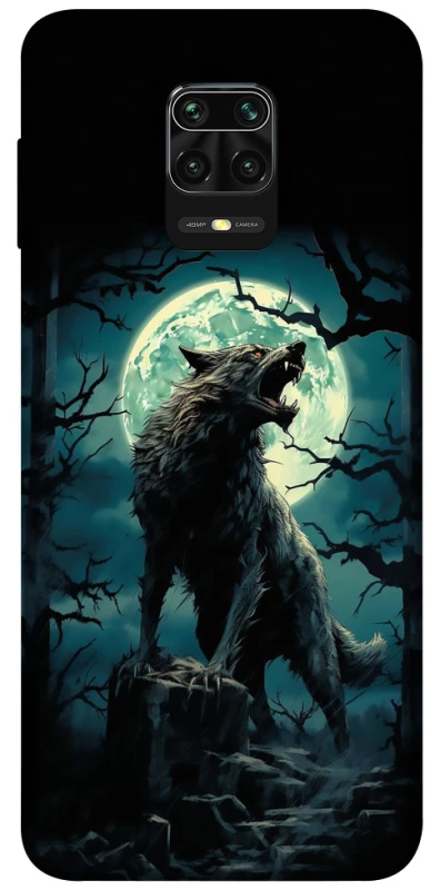 Чохол на Xiaomi Redmi Note 9s / Note 9 Pro / Note 9 Pro Max Вовк під місяцем фото 1 з 1