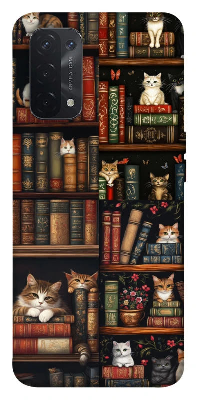 Чохол на Oppo A54 5G / A74 5G Cats & Books фото 1 з 1