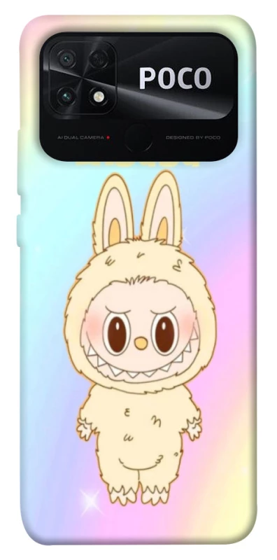 Чохол на Xiaomi Poco C40 Fluffy Rainbow Labubu фото 1 з 1