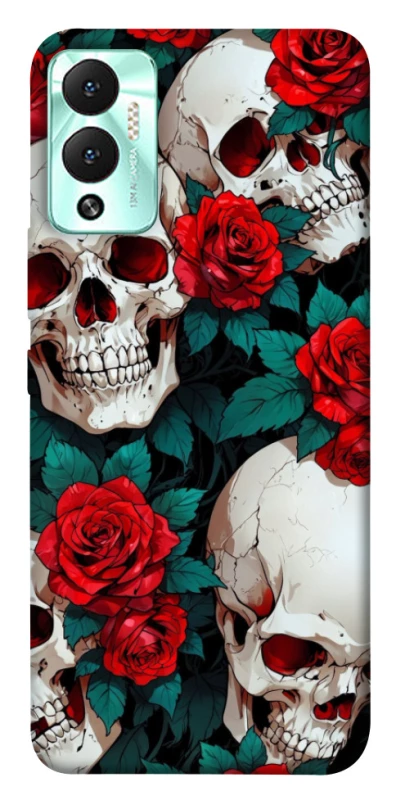 Чохол на Infinix Hot 12 Play skull and rose фото 1 з 1
