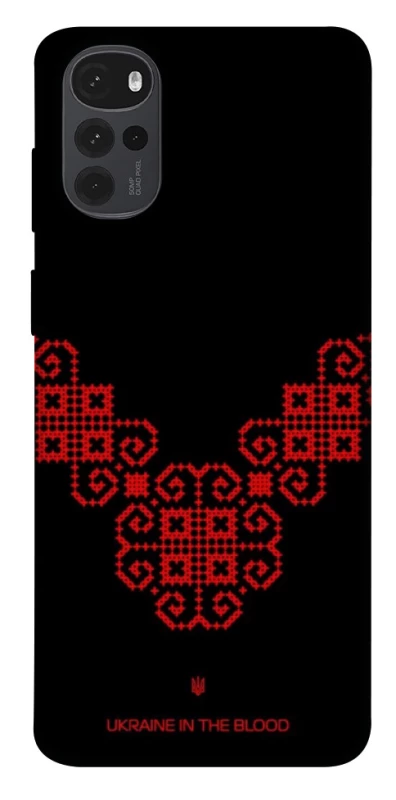 Чехол на Motorola Moto G22 Черно-красная вышиванка фото 1 из 1