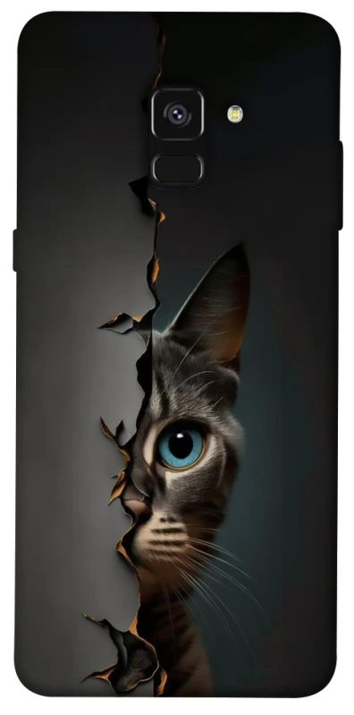 Чехол на Samsung A530 Galaxy A8 (2018) Кот-подглядыватель v2 фото 1 из 1