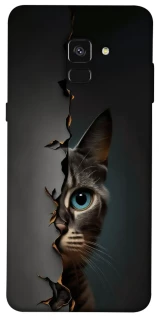 Чехол на Samsung A530 Galaxy A8 (2018) Кот-подглядыватель v2 фото 1 из 1