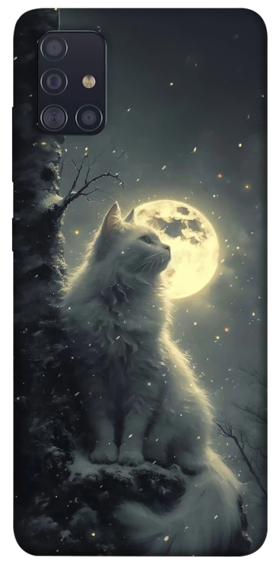 Чохол на Samsung Galaxy A51 Кіт під місяцем фото 1 з 1