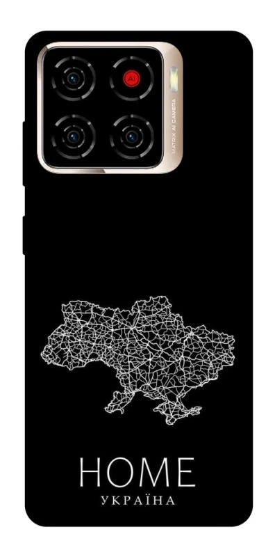 Чохол на ZTE Blade A56 Ukraine black map фото 1 з 1