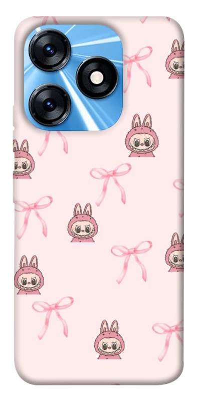 Чохол на TECNO Spark 10 Pink bows and Labubus фото 1 з 1