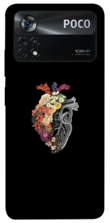 Чехол на Xiaomi Poco X4 Pro 5G Heart with flowers фото 1 из 1