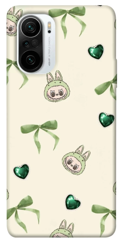 Чохол на Xiaomi Redmi K40 / K40 Pro / K40 Pro+ / Poco F3 Labubu Green Heart фото 1 з 1