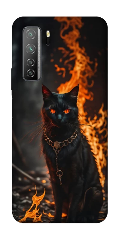 Чехол на Huawei Nova 7 SE Огненный кот фото 1 из 1