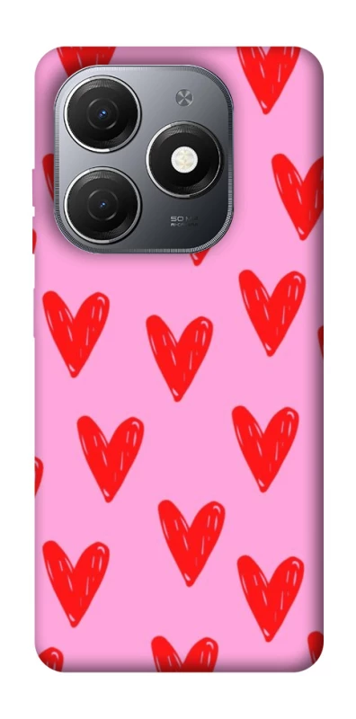 Чехол на TECNO Spark 20 Red hearts 2 фото 1 из 1