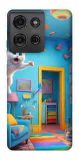 Чохол на Motorola Moto G75 crazy cat фото 1 з 1
