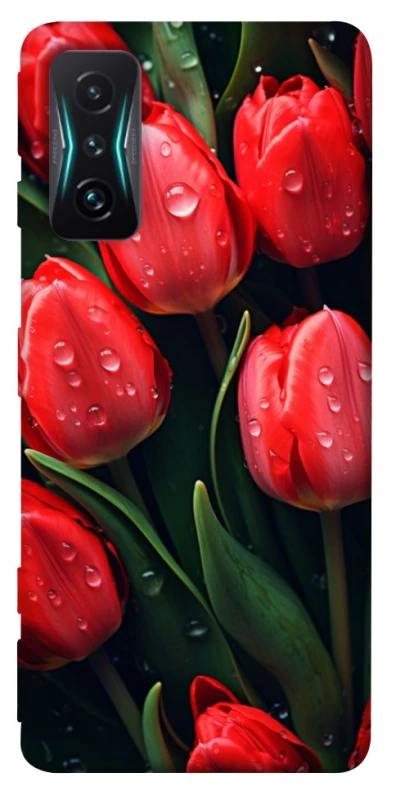 Чохол на Xiaomi Redmi K50 Gaming Червоні тюльпани фото 1 з 1