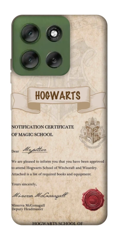 Чохол на Motorola Moto G56 5G The Hogwarts acceptance letter фото 1 з 1