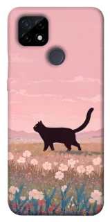 Чехол на Realme C21 cat on a field фото 1 из 1