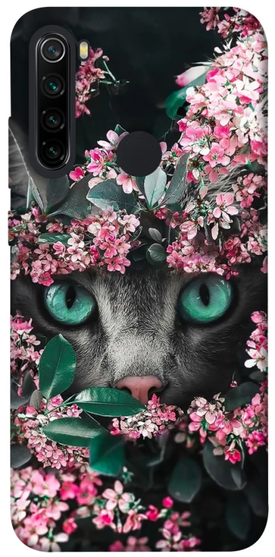Чохол на Xiaomi Redmi Note 8 Кіт в квітах фото 1 з 1