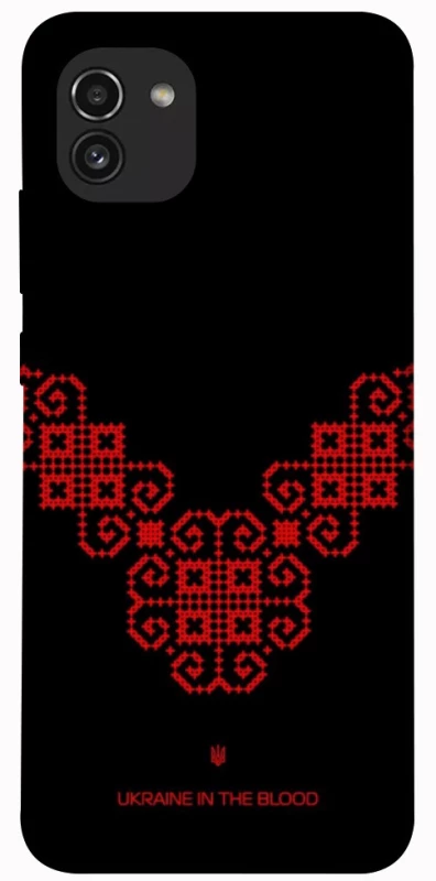 Чохол на Samsung Galaxy A03 Чорно-червона вишиванка фото 1 з 1