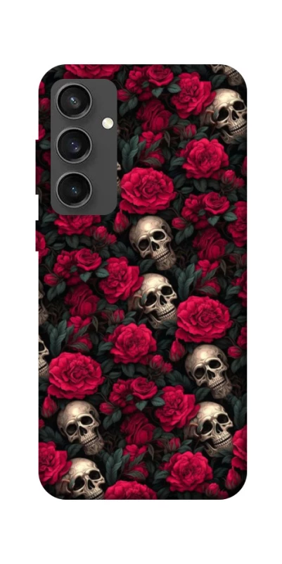 Чехол на Samsung Galaxy S24 FE Черепа и розы фото 1 из 1