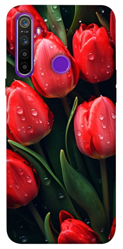Чохол на Realme 5 Червоні тюльпани фото 1 з 1