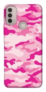 Чехол на Motorola Moto E40 camouflage pink фото 1 из 1