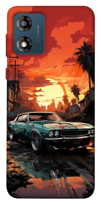 Чехол на Motorola Moto E13 Car at sunset фото 1 из 1