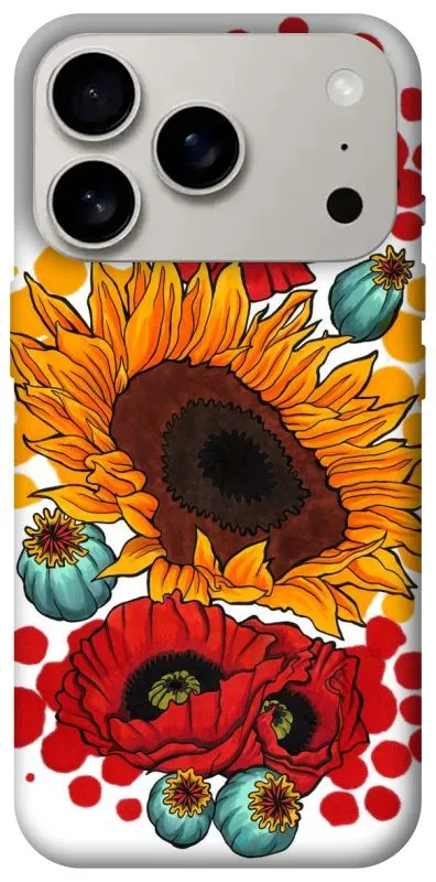 Чохол на Apple iPhone 18 Pro Соняшники та маки фото 1 з 2