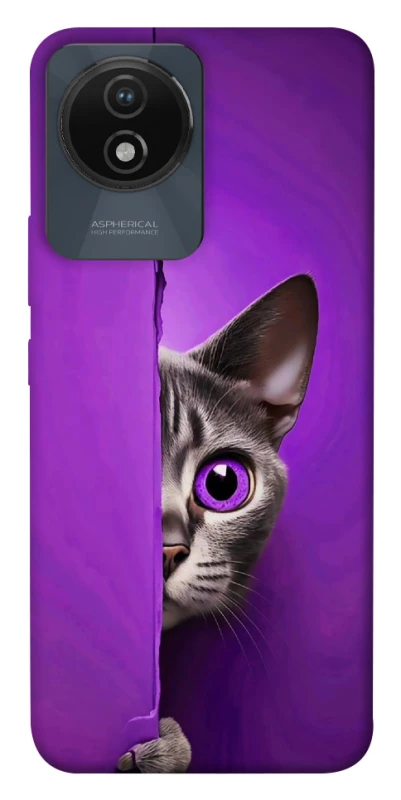 Чехол на Vivo Y02 Кот-подглядыватель фото 1 из 1