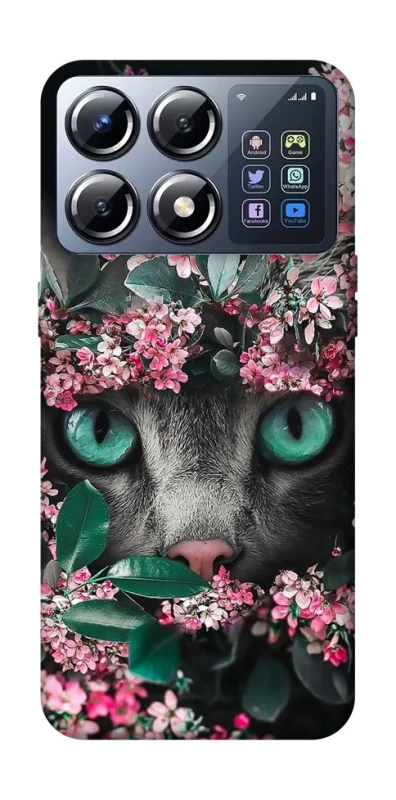Чохол на Xiaomi POCO X8 Pro Кіт в квітах фото 1 з 1