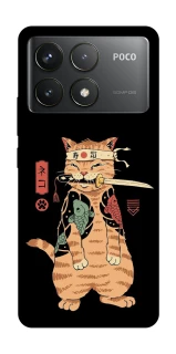 Чохол на Xiaomi Poco F6 Pro Кіт-самурай фото 1 з 1
