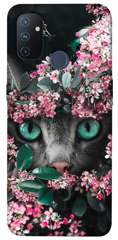 Чехол на OnePlus Nord N100 Кот в цветах фото 1 из 1