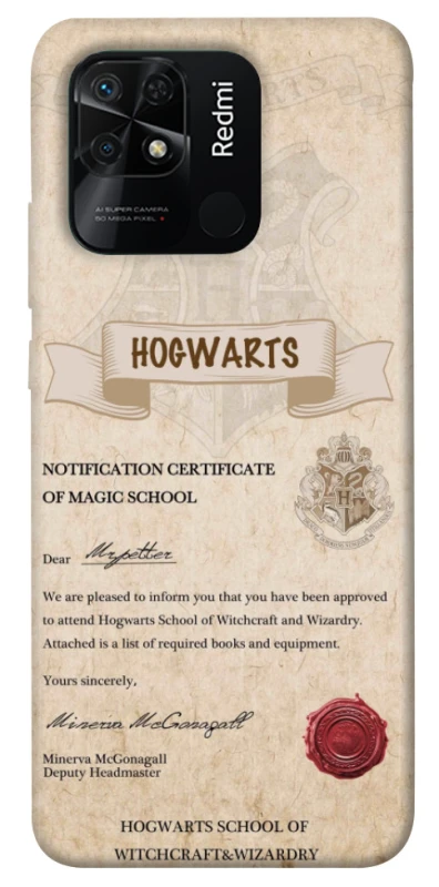 Чехол на Xiaomi Redmi 10C The Hogwarts acceptance letter фото 1 из 1