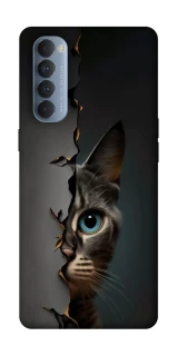 Чехол на Oppo Reno 4 Pro Кот-подглядыватель v2 фото 1 из 1